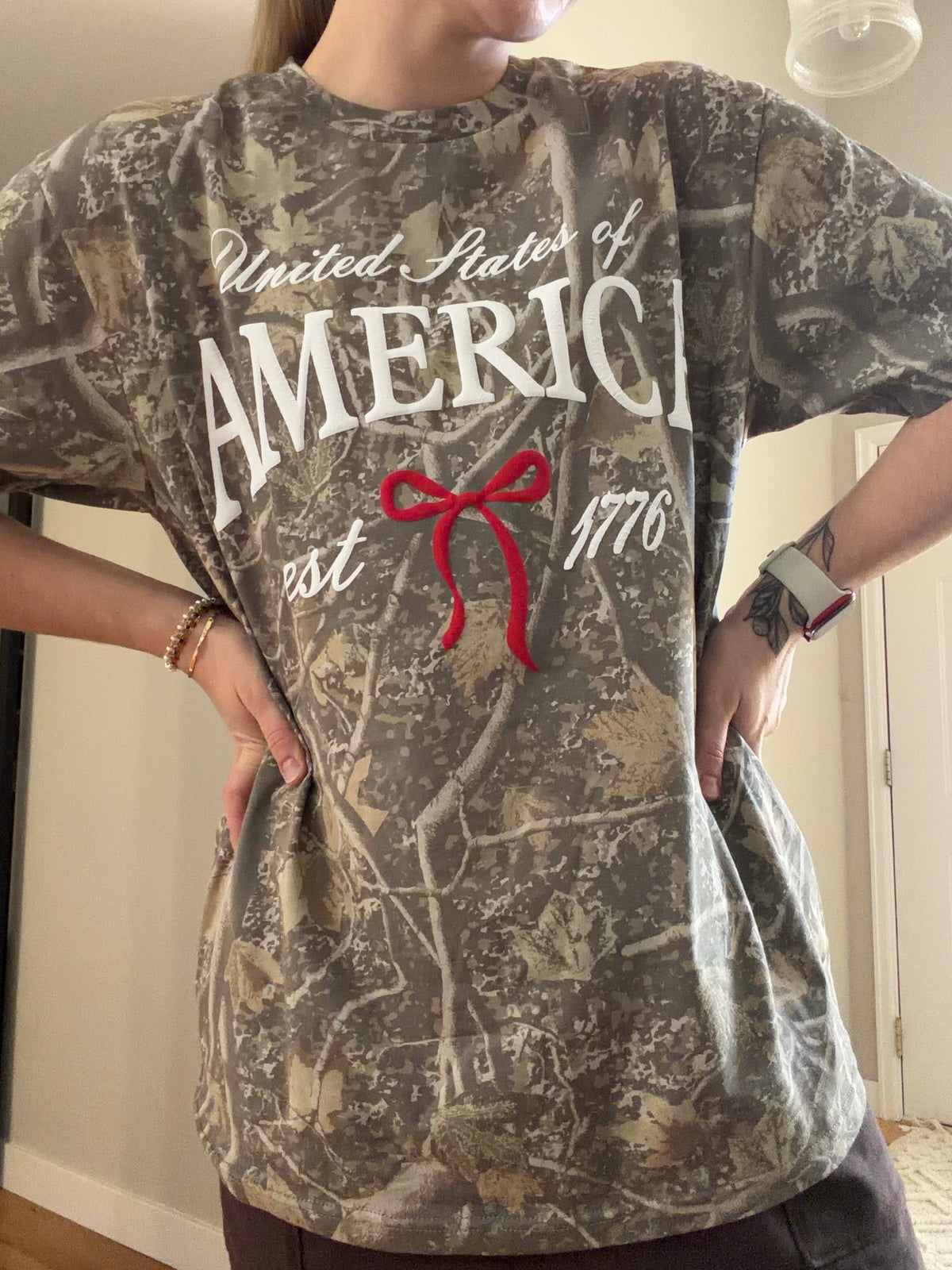 America Puff Print