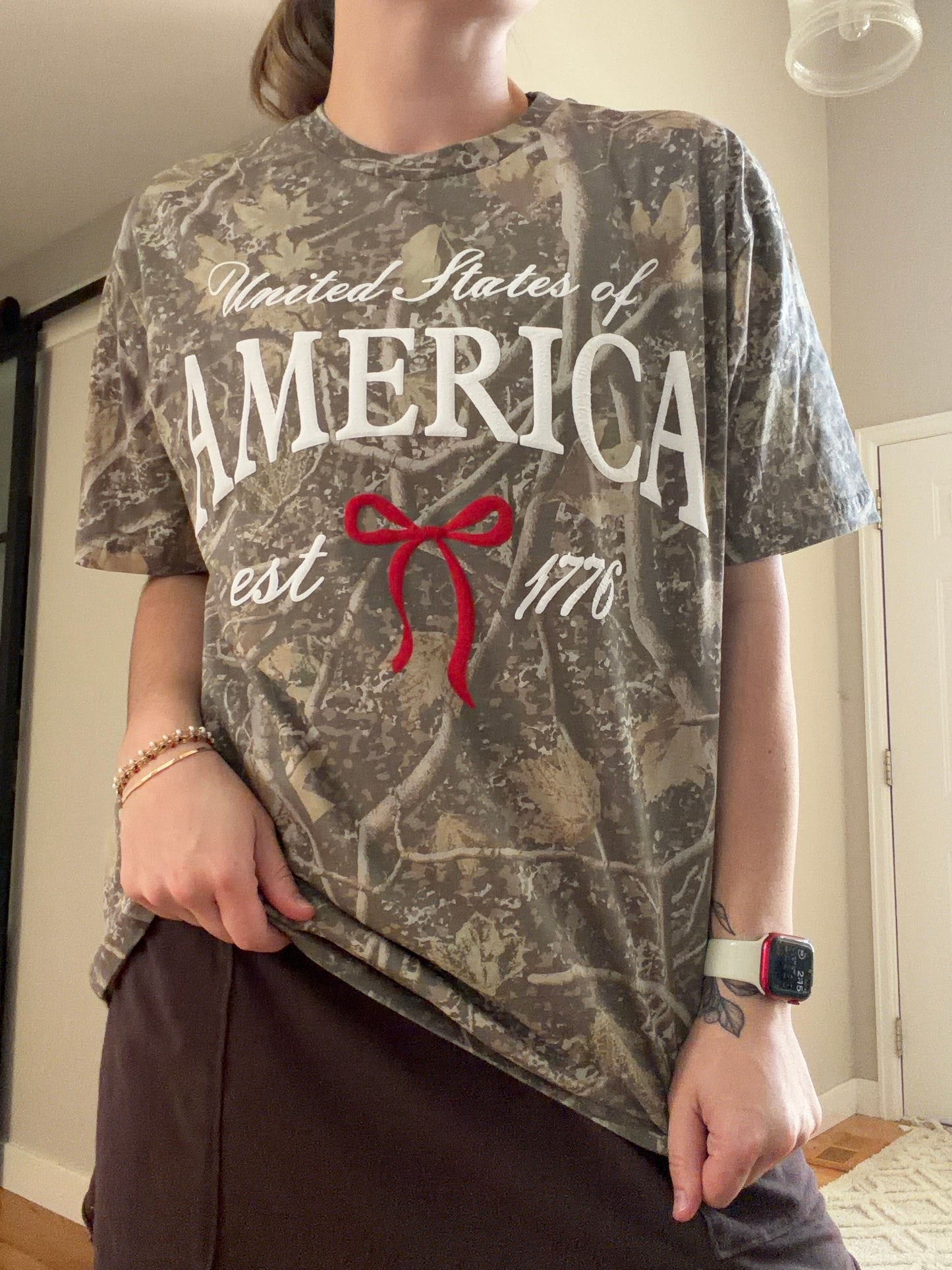 America Puff Print