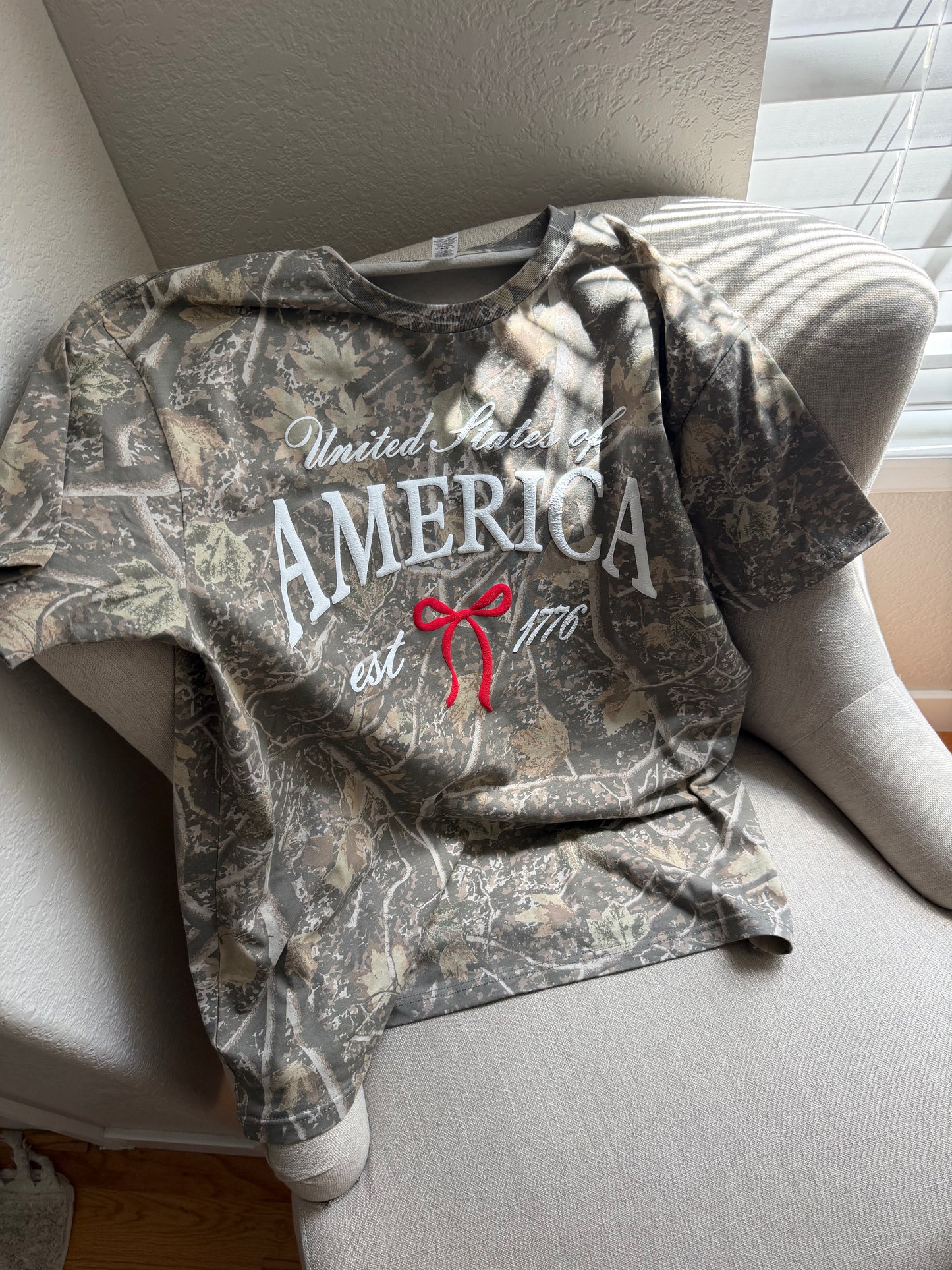 America Puff Print