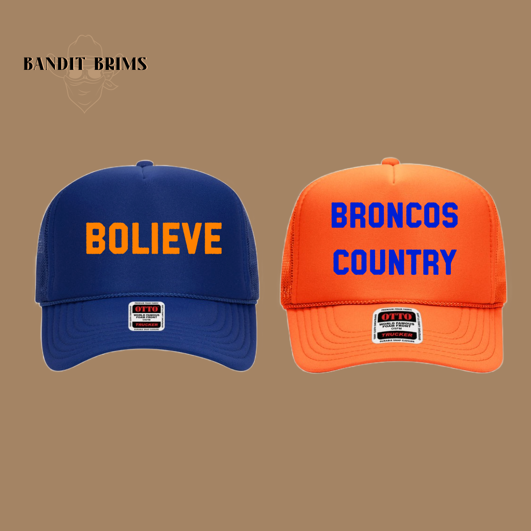 Denver Football Puff Print Hats