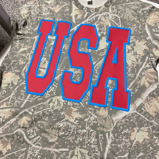 USA Camo Puff Tee
